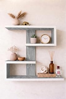 US DZIRE - THE BRAND OF LIFESTYLE Modern Engineered Wood Wall Shelf, Zigzag Floating Display Rack | for Home Living Room O... Price In India