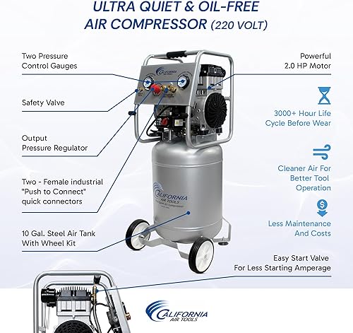 Miniatura 2 de California Air Tools Potente compresor de aire ultra silencioso y sin aceite