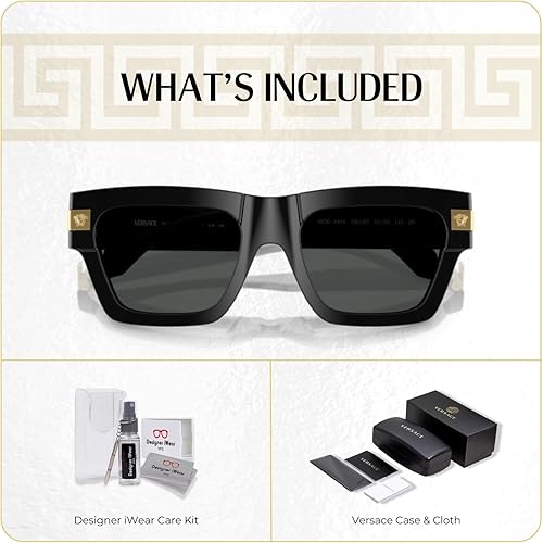 Miniatura 2 de Versace VE4464 Gafas de sol rectangulares para hombre + paquete con kit de gafas de diseño iWear de cortesía