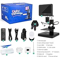 Vista 8 de Andonstar AD246S-P HDMI Digital Microscope with 7'' Screen, 4000x 3 Lens 2160P UHD Video Record, Coin Microscope for Error Coins, Biological