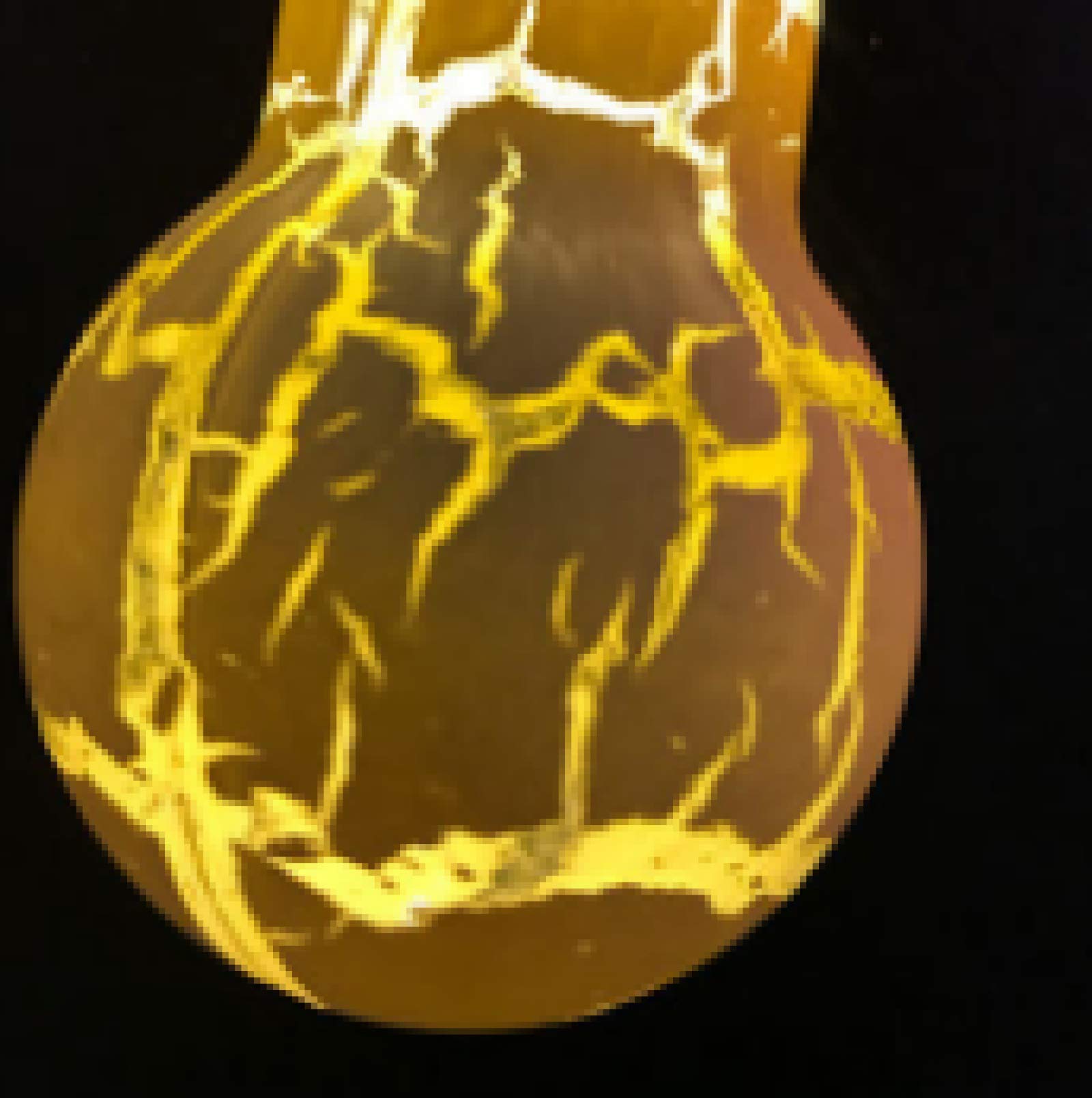 Łańcuch świetlny LED, zewnętrzne i wewnętrzne latarnie solarne LED, kształt pękniętej żarówki, migające światło, dekoracja ślubna, żółte światło 5 metrów, 20 świateł