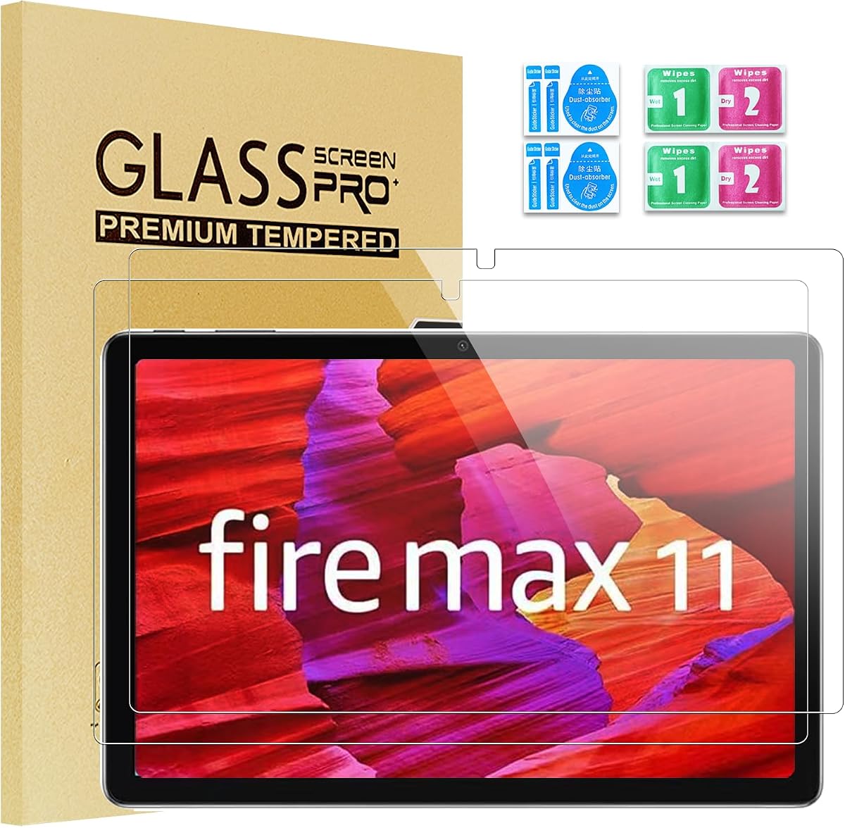 2 Pack Screen Protector for Fire Max 11, Anti-Fingerprints Ultra Sensitive HD Tempered Glass for All New Kindle Fire Max 11 (2 Pack) | HD Tempered Glass for All New Kindle Fire Max 11 (2 Pack)
