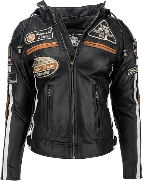 URBAN 5884 Leather Damen Leren Bikerjack Vestes Pour Femme - 1