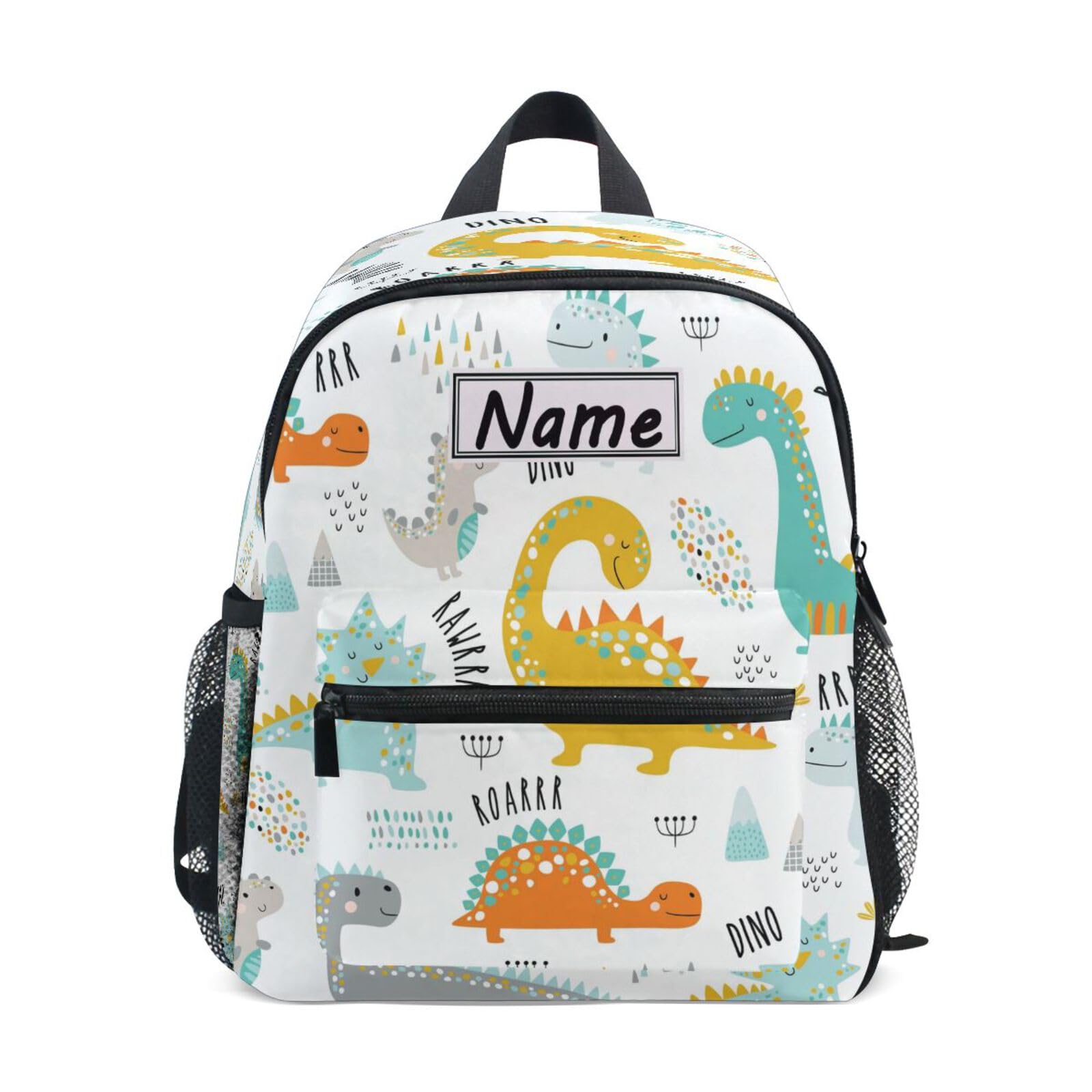 HMZXZ Custom Kids Toddler Mini Backpack for Girls Boys Cute Tropical Dinosaurs Personalised Children's Backpacks School Bag with Kid's Name/Text