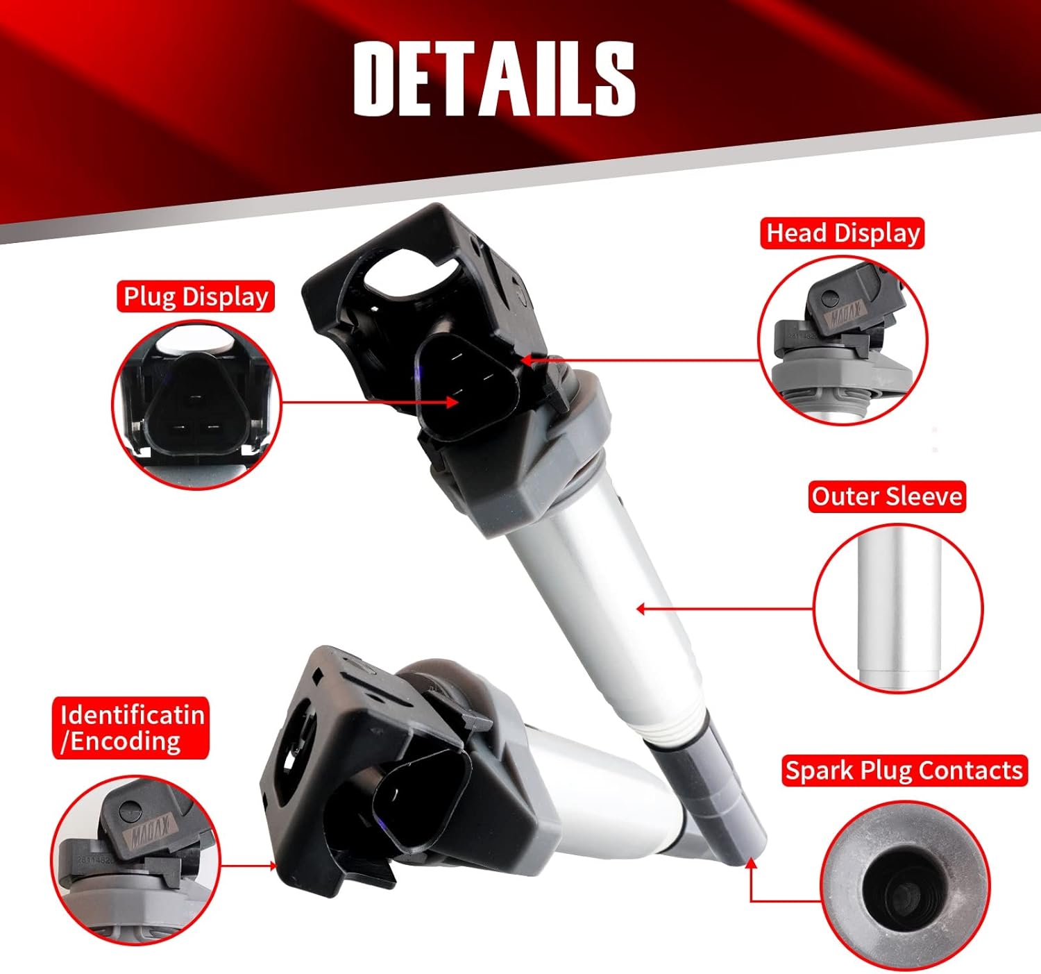 Set of 4 Ignition Coils UF598 C1692 Compatible with Mini Cooper Countryman Paceman - L4 1.6L