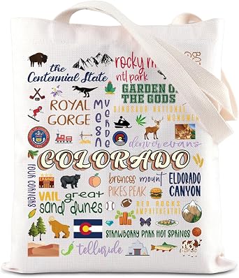 TGBJE Colorado State Vacation Gift Centennial State Tote Bag Colorado Lover Gift Centennial State Travelers Handle Bag