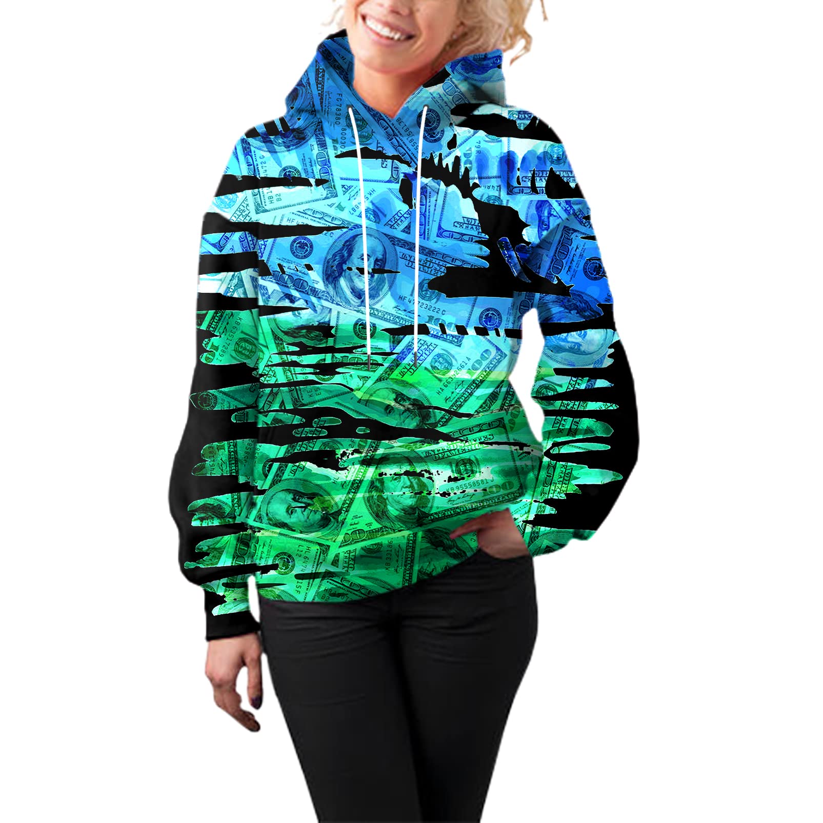 Unisex nowość bluzy z kapturem z nadrukiem 3D bluzy z długim rękawem dla mężczyzn kobiet z dużymi kieszeniami