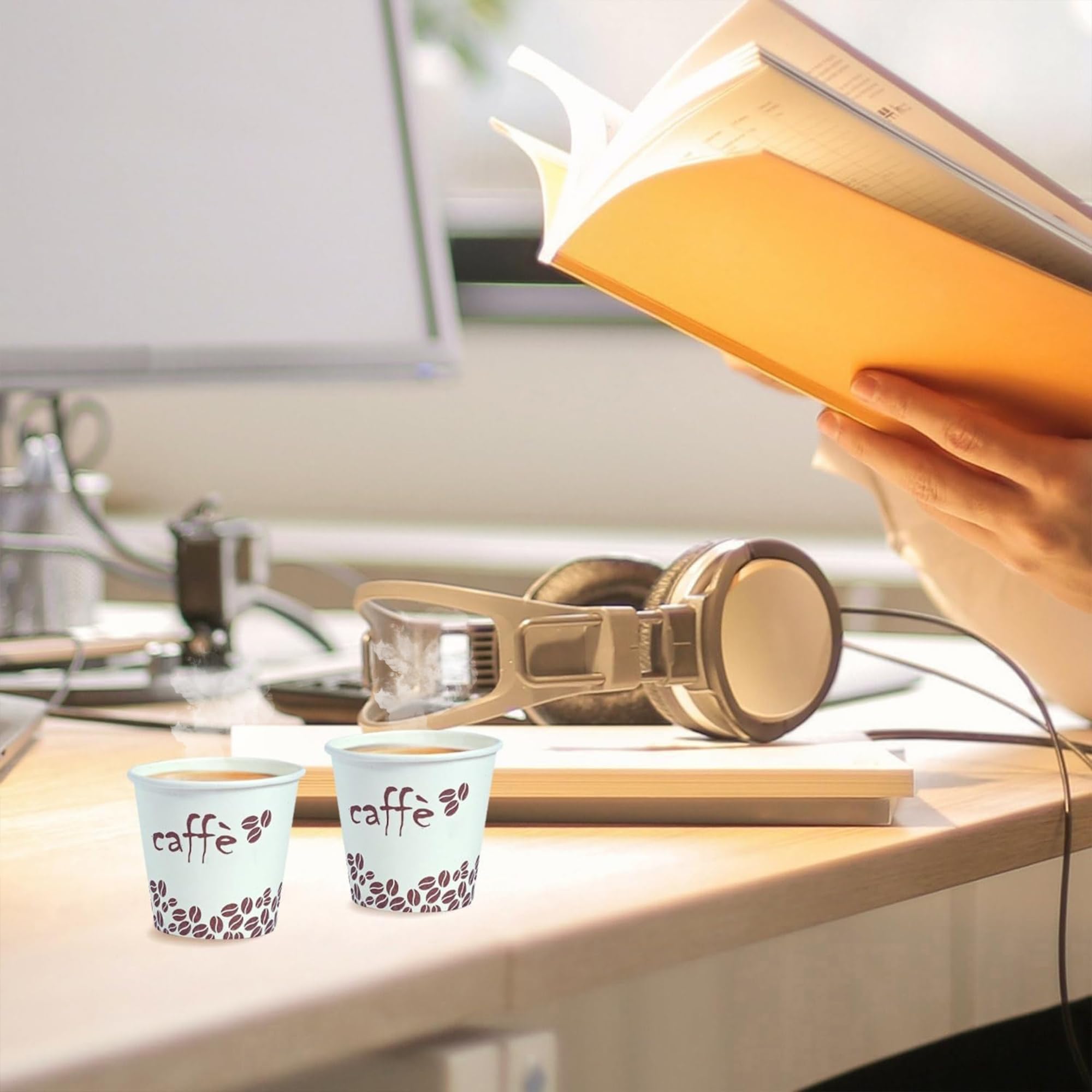 Bicchierini da Caffè, 4000 Pezzi, Usa e Getta Biodegradabili 75 ml, Bicchierini Caffè Espresso Monouso Compostabili Ecologici in Carta, Resistenti, Ideali per Bar e Uffici, Confezionati in Italia