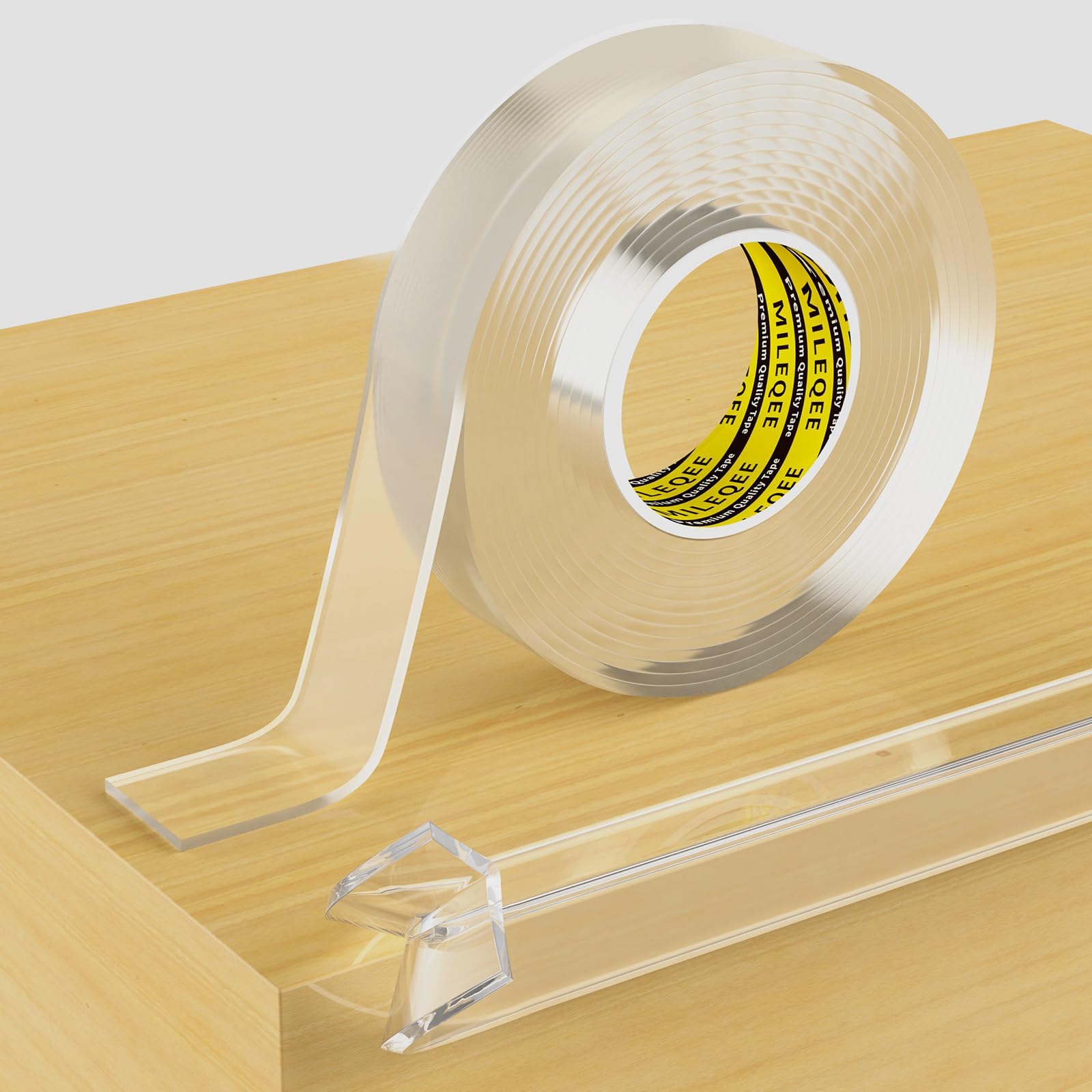 MILEQEE Clear Edge Protector Strip,20mm x 3m, Sharp Edge Wrap Cover Tape, Selbstklebende Schutzpuffer für Schranktür Schreibtisch Glas Tisch Bett Möbel, Küchenarbeitsplatte, wasserdicht