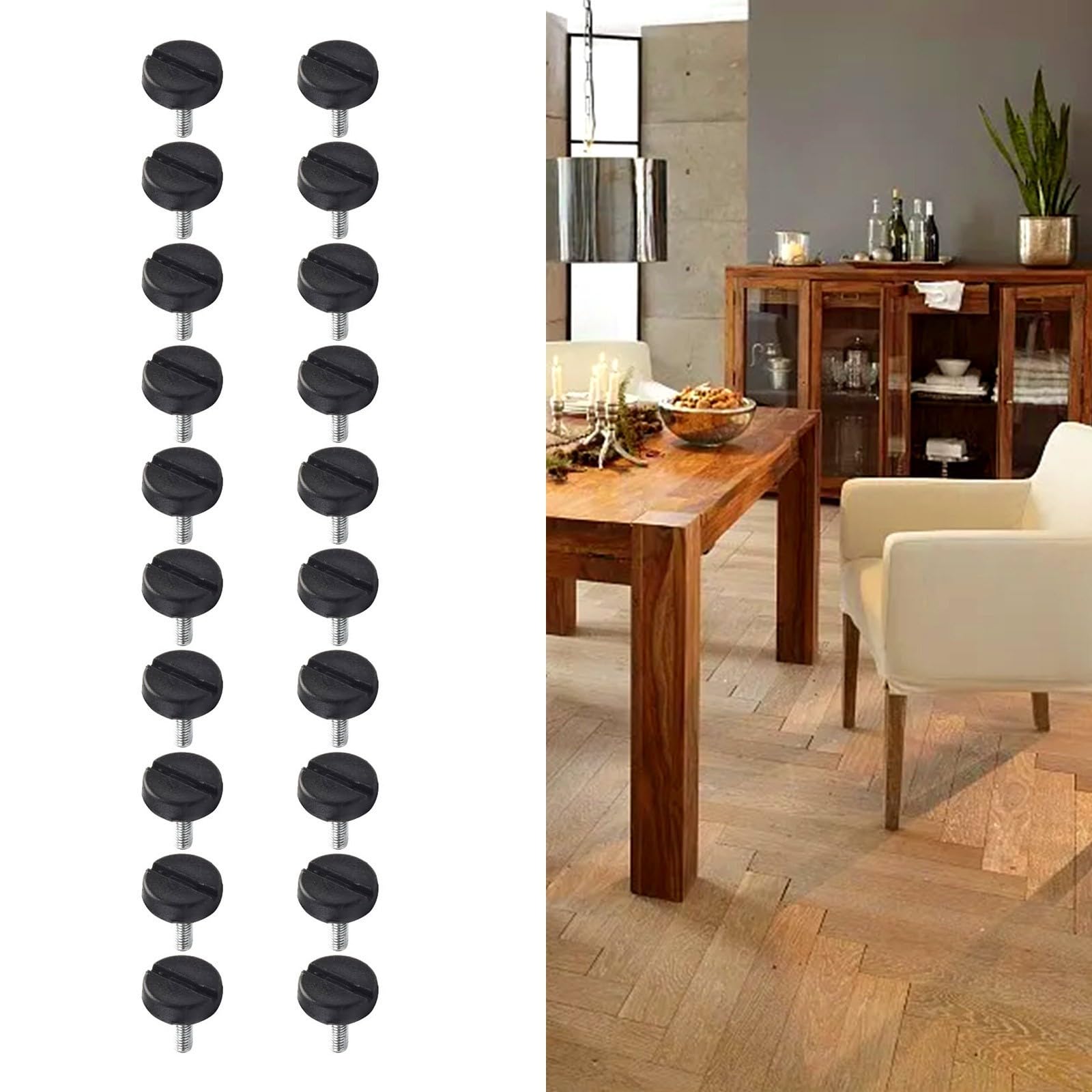 Zoegneer 20Pcs livellamento piede vite su piedi regolabili piedi piedi regolabili tavolo e sedia piedi metallo e plastica M6