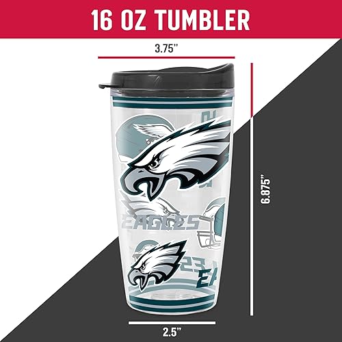 Miniatura 270 de Rico Industries NFL - Vaso de fútbol americano de doble pared, 16 onzas, tapa W