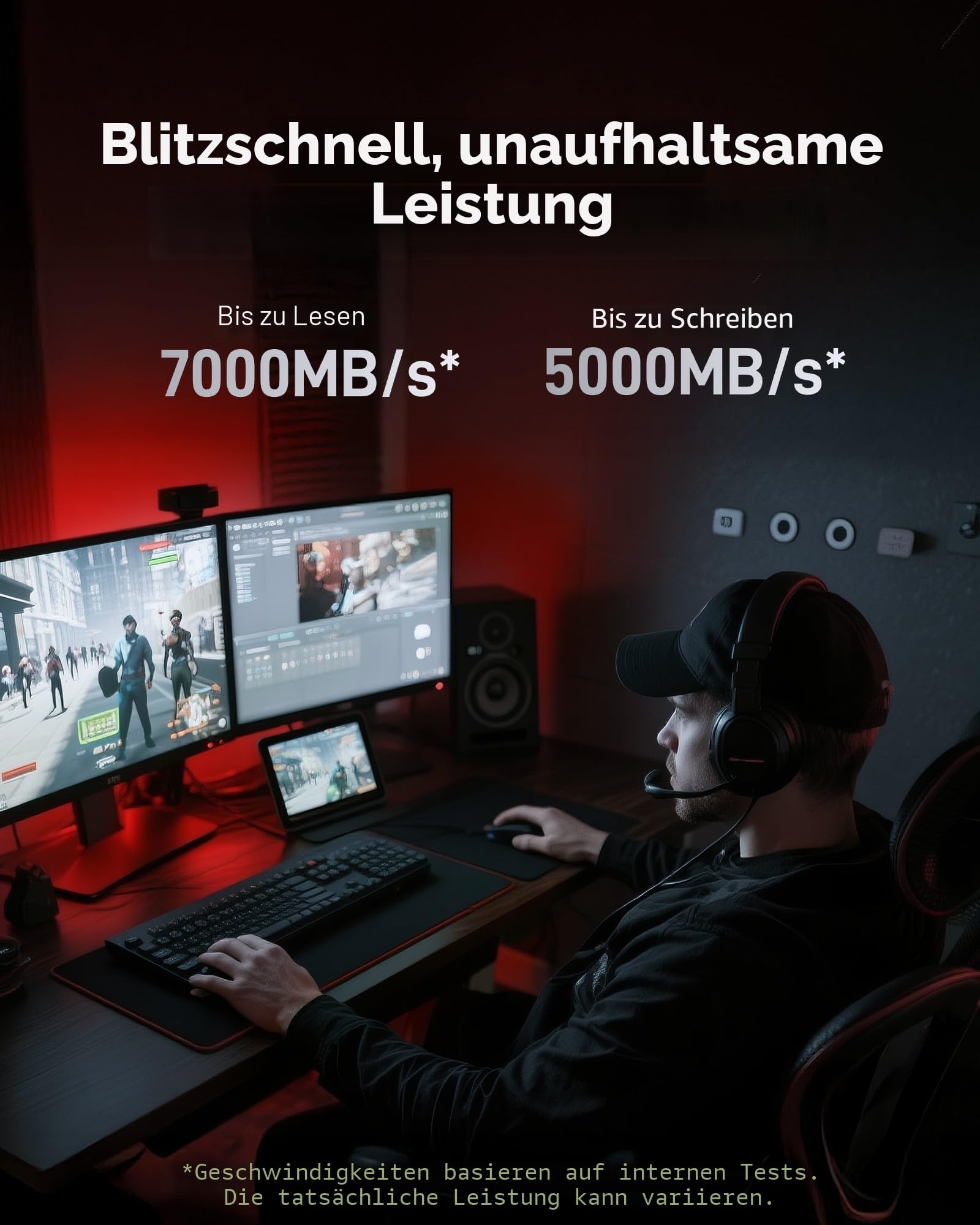 Lexar EQ790 2TB Interne SSD mit Kühlkörper, M.2 2280 PCIe Gen4x4 NVMe SSD, 7000 MB/s Lesen, für Intensive Workloads, PS5 & PC Gaming, Leistungsstarkes internes Solid State Laufwerk