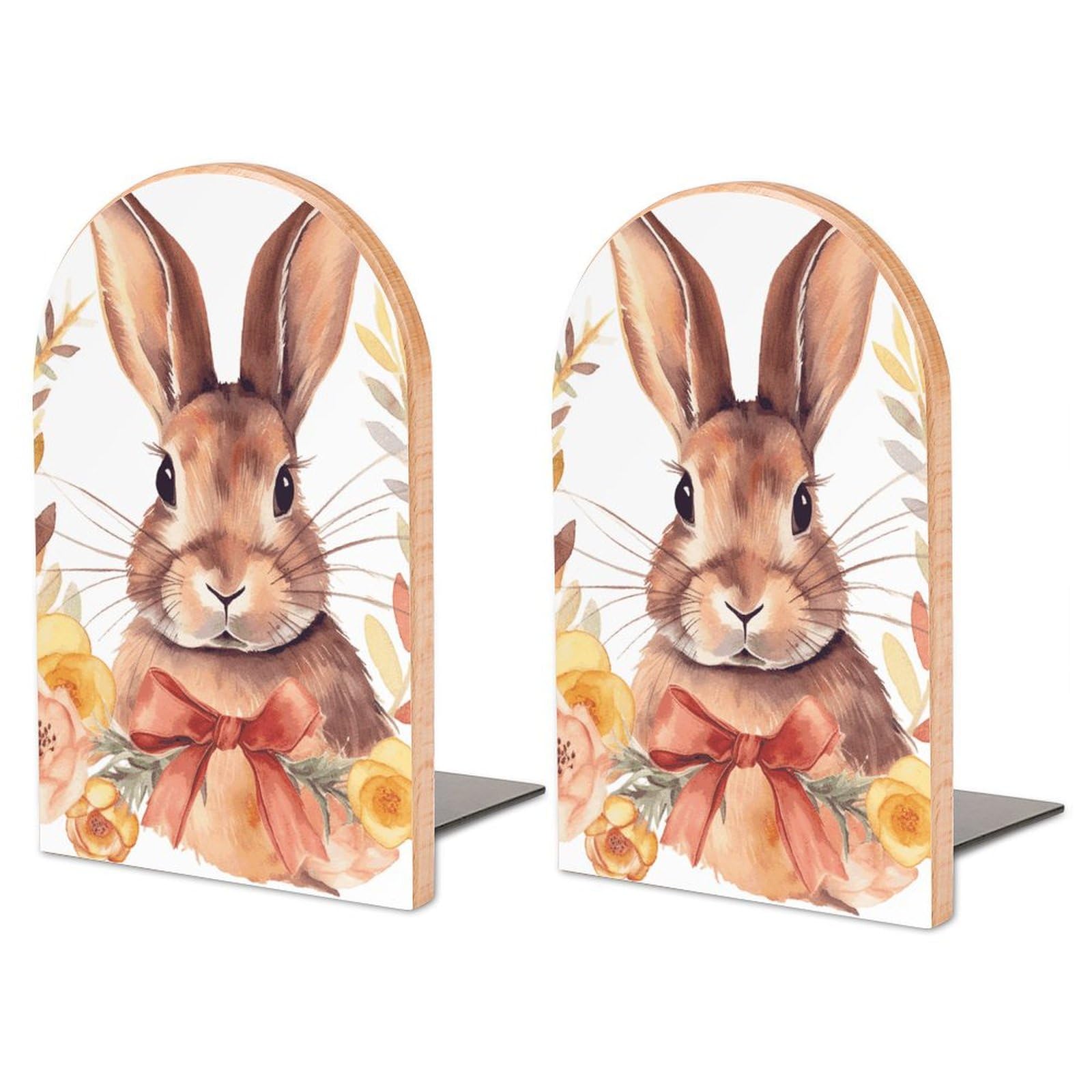 Serre-livres lapin bois de hêtre grand format 17 cm de haut