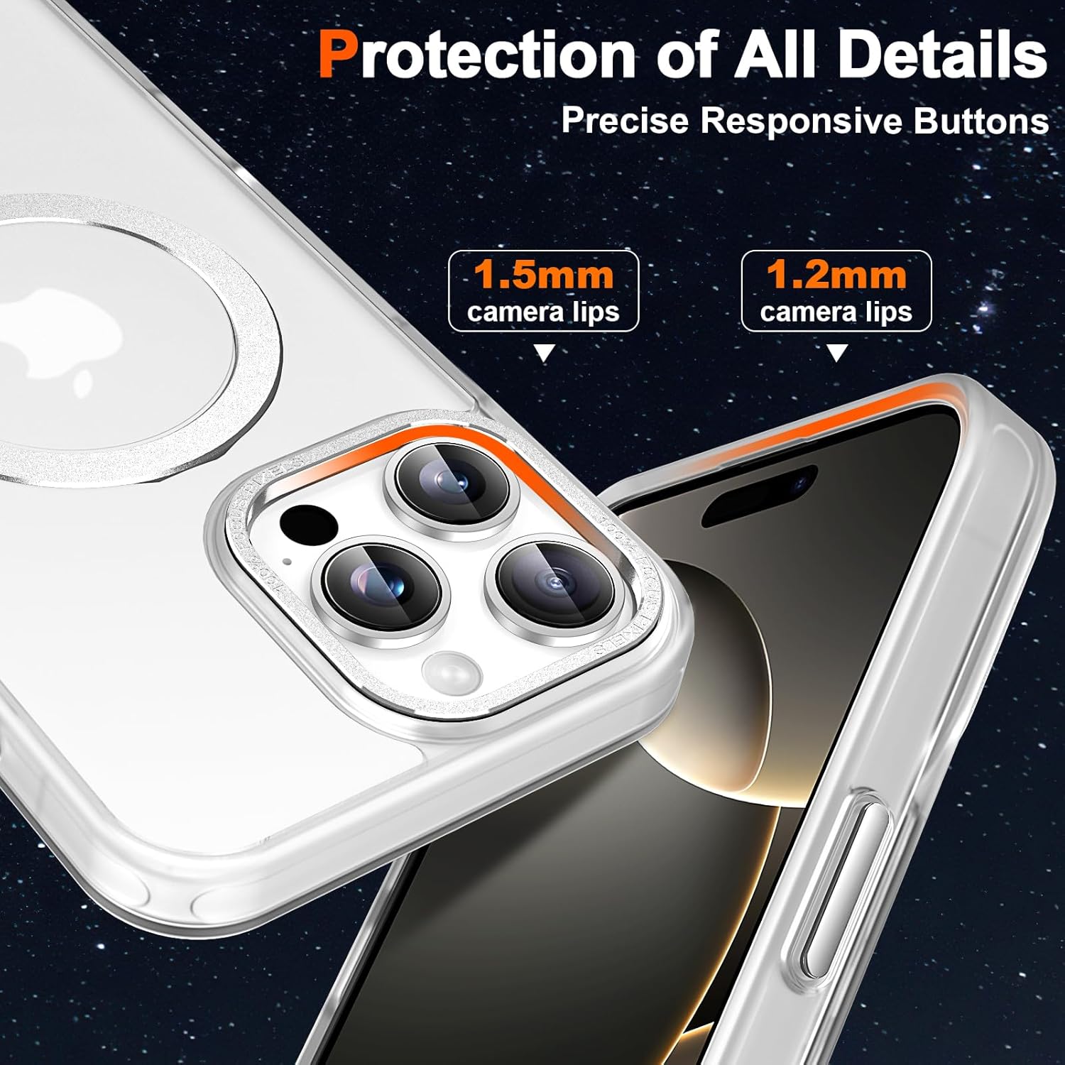 Magnetic for iPhone 16 Pro Max Case with Ring Stand, [10 FT Drop Protection] [Velvety Touch] Slim Translucent Matte Back Shockproof Phone Case for iPhone 16 Pro Max 6.9'', Frosted White - Image 6