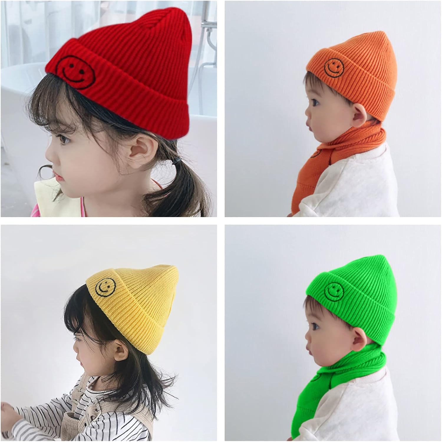 AJG Kids Beanie Hat,Children's Knitted Winter Caps for Boys Girls(Black,5-12 Years) : Clothing, Shoes & Jewelry