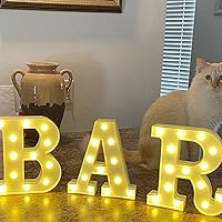 Vista 4 de Rdutuok Luces LED de marquesina, letrero de barra iluminado, lámpara de letras para bar, bar, funciona con pilas, para boda, fiesta de cumpleaños