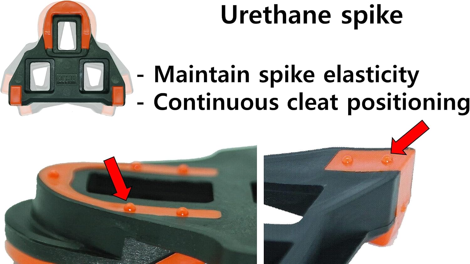 Bike Cleats - Abrasion-Resistant Cleats, Urethane Hooves and Spikes, Designed for Long-Term use and Comfortable Walking. Cleats for Beginners and Experts. 3holes, 4.5 Degree, DNJA Korea,