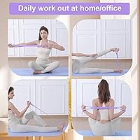 Vista 5 de Juego de anillos de pilates de 15 piezas con pesas ajustables para muñeca, pelota de yoga, banda de resistencia figura 8, cinta métrica, bandas