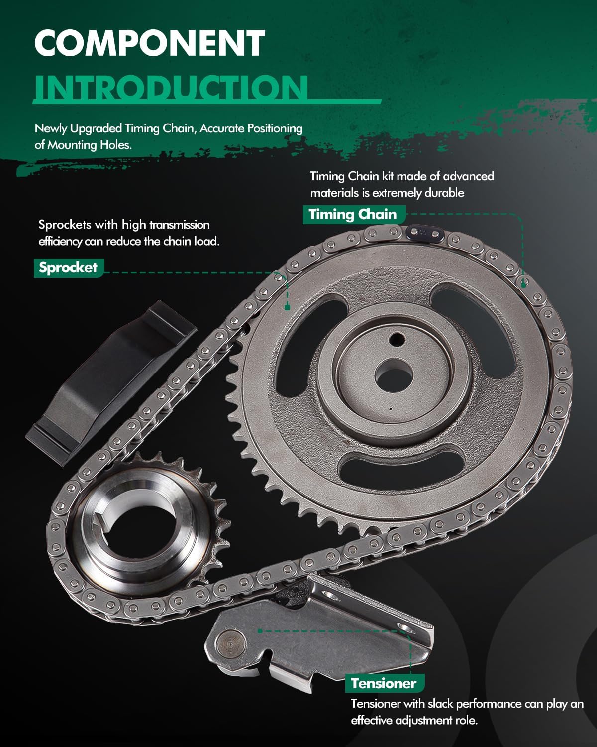 SCITOO 9-4023S Engine Timing Chain Kit Replaces for Dodge Dakota for Premier for Jeep for Cherokee for Jeep CJ7 for Jeep Comanche for Jeep Scrambler for Jeep Wagoneer for Jeep Wrangler 1983-2002 2.5L