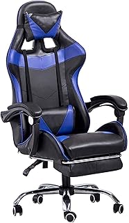 Sillas Oficina Silla Ergonomica Respaldo alto de la PU de cuero giratoria Butaca for video juegos Sillas con reposacabezas y lumbar soporte ergonómico Computer Gaming Inicio Silla de oficina, reclinab