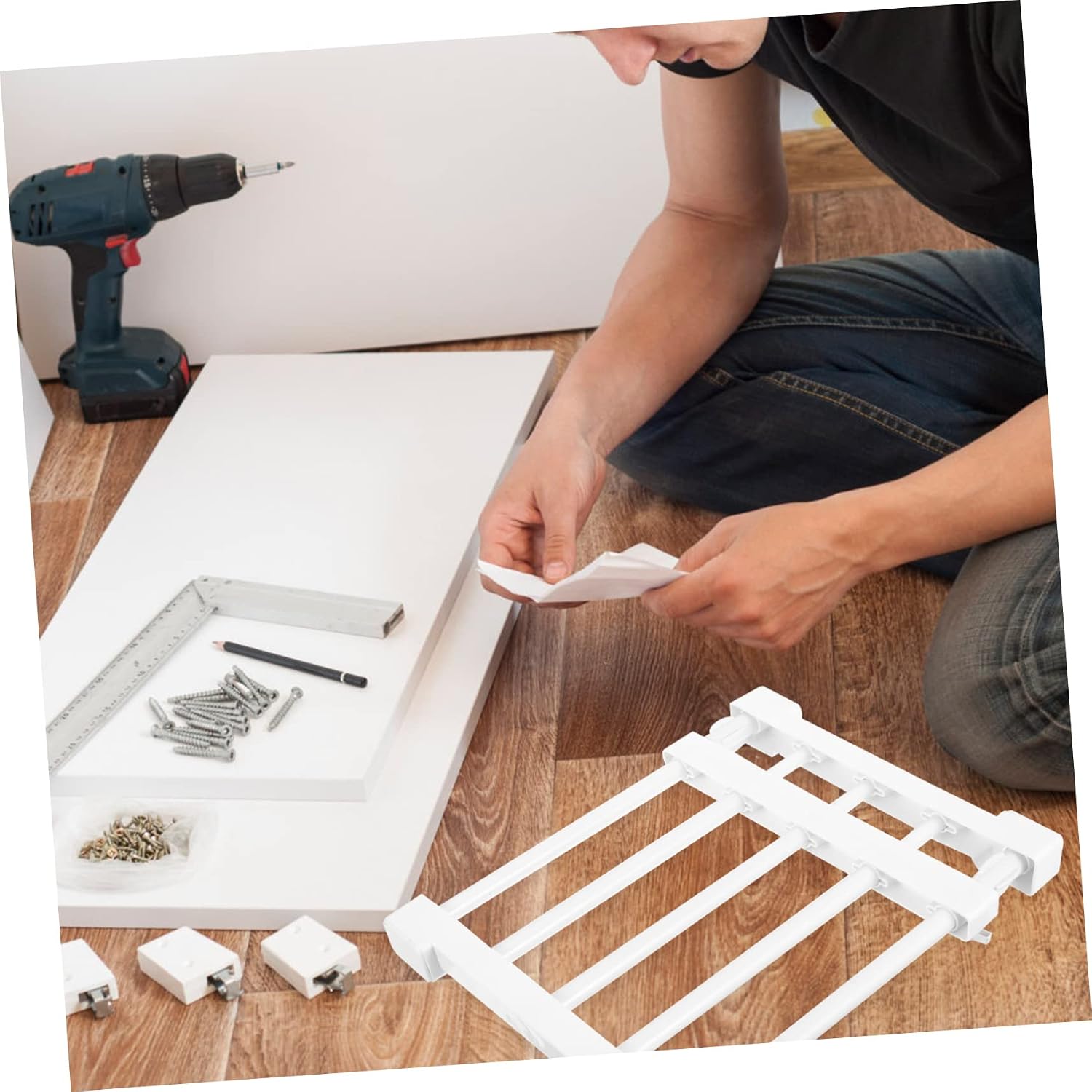 Cabilock Detachable Closet Shelf Closet Organizer Shelves Tension Rod for Efficient Storage