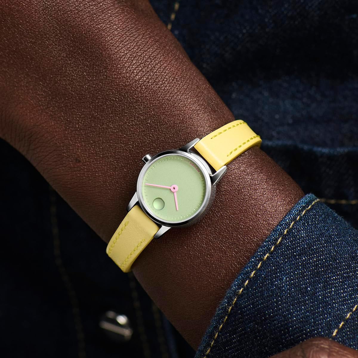 Movado Baby Face Women’s Quartz Watch - 22.5mm Round Petite, Stainless Steel Case, Leather Strap - Stylish, Versatile Timepiece - Gift for Her