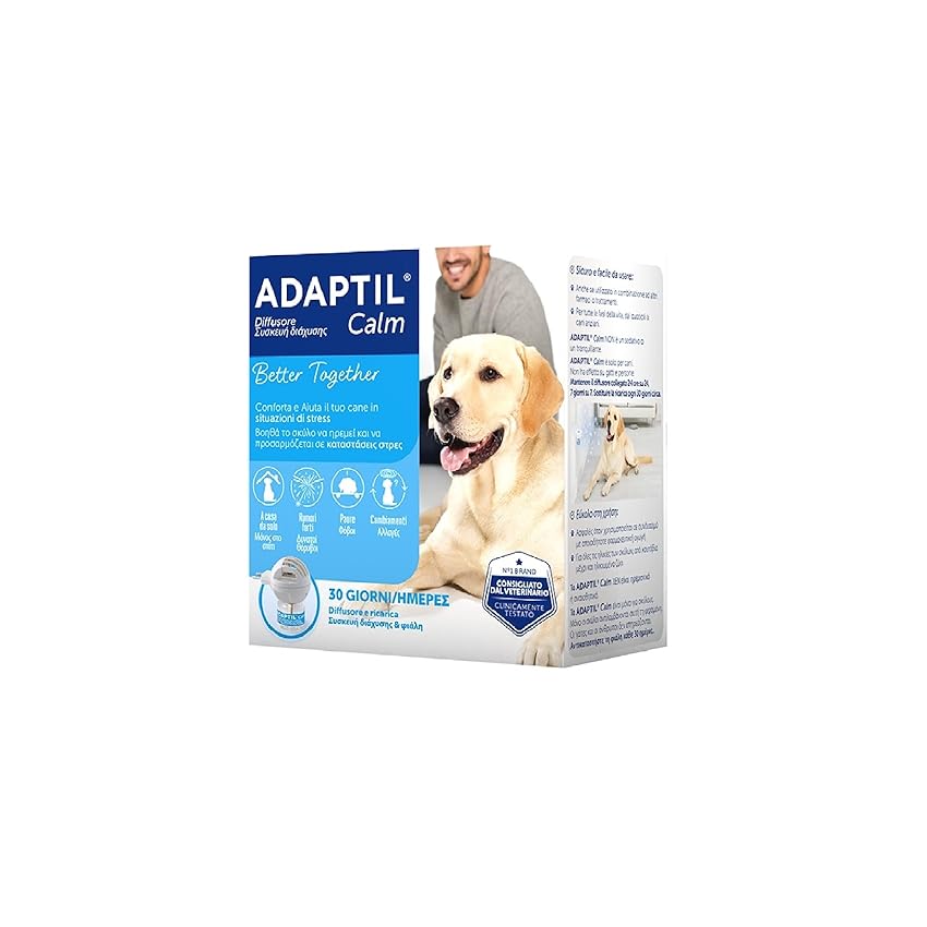 Immagine del prodotto ADAPTIL® Calm – Calmante per Cani Diffusore + Ricarica da 48 ml - Feromoni Tranquillanti Antistress per Cani Iperattivi, Ansiosi, Rilassamento per Cani Momenti Stressanti