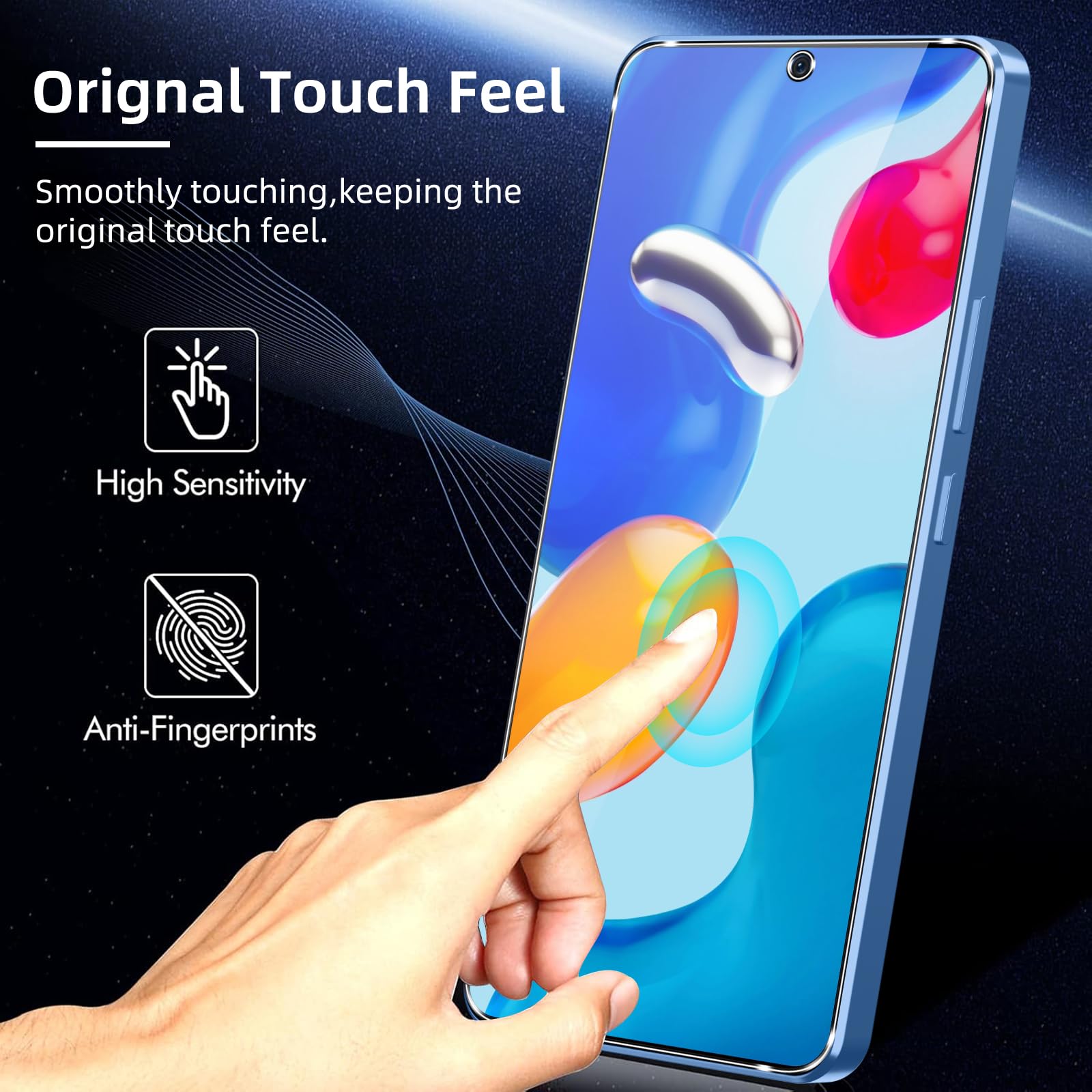 Coiwxmoi 2 Pezzi Vetro Temperato per Xiaomi Redmi Note 11/Note 11S, Pellicola Protettiva Durezza 9H Anti-Graffio Anti-impronte Senza Bolle HD Trasparente Vetrino Schermo Protezione per Redmi Note 11
