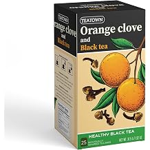 Premium Single Origin Orange Clove Spice Black Ceylon Tea Bags 25 Count Individually Wrapped Herbal, All Natural Full Bodied Aromatic Flavor