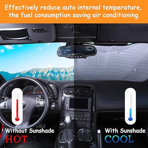 Miniatura 2 de Parasol para parabrisas compatible con Chevrolet Corvette C6 2005-2013, parasol plegable para ventana delantera, visera de protección solar