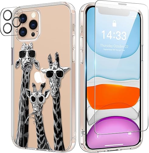 Miniatura 15 de bicol Funda para iPhone 11 Pro con Protector de Pantalla y Protector de Lente de Cámara - Diseños de Flores Florales de Moda para Mujeres y Niñas