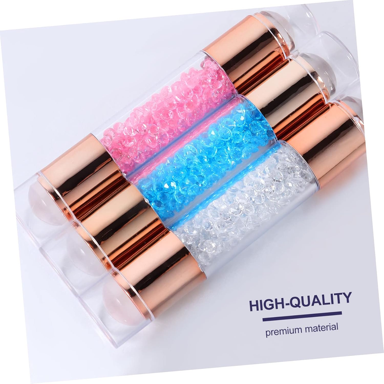 3pcs Double Head Acrylic Nail Art Stamping Stencil Kit Nail Polish Stamp Tool Supplies
