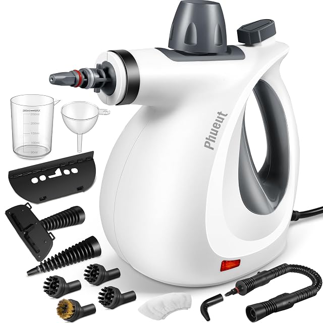 Pressurized Handheld Multi-Surface Natural Steam Cleaner with 12 pcs Accessories Multi-Purpose Steamer for Home Use Steamer for Cleaning