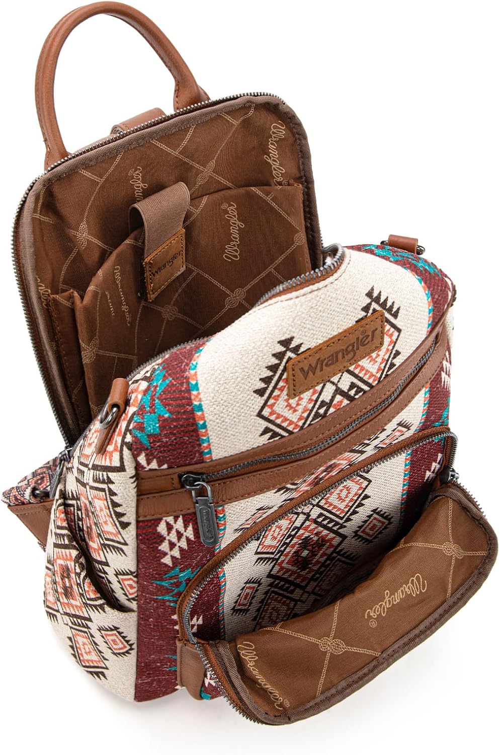 Montana West Wrangler Convertible Backpack Purse for Women Western Aztec Backpack Travel Bags WG213-9110BR - Image 4