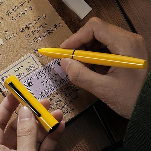 Miniatura 8 de Hongdian C1 - Pluma estilográfica de punta fina, color verde oscuro y diseño retro clásico con convertidor de tinta