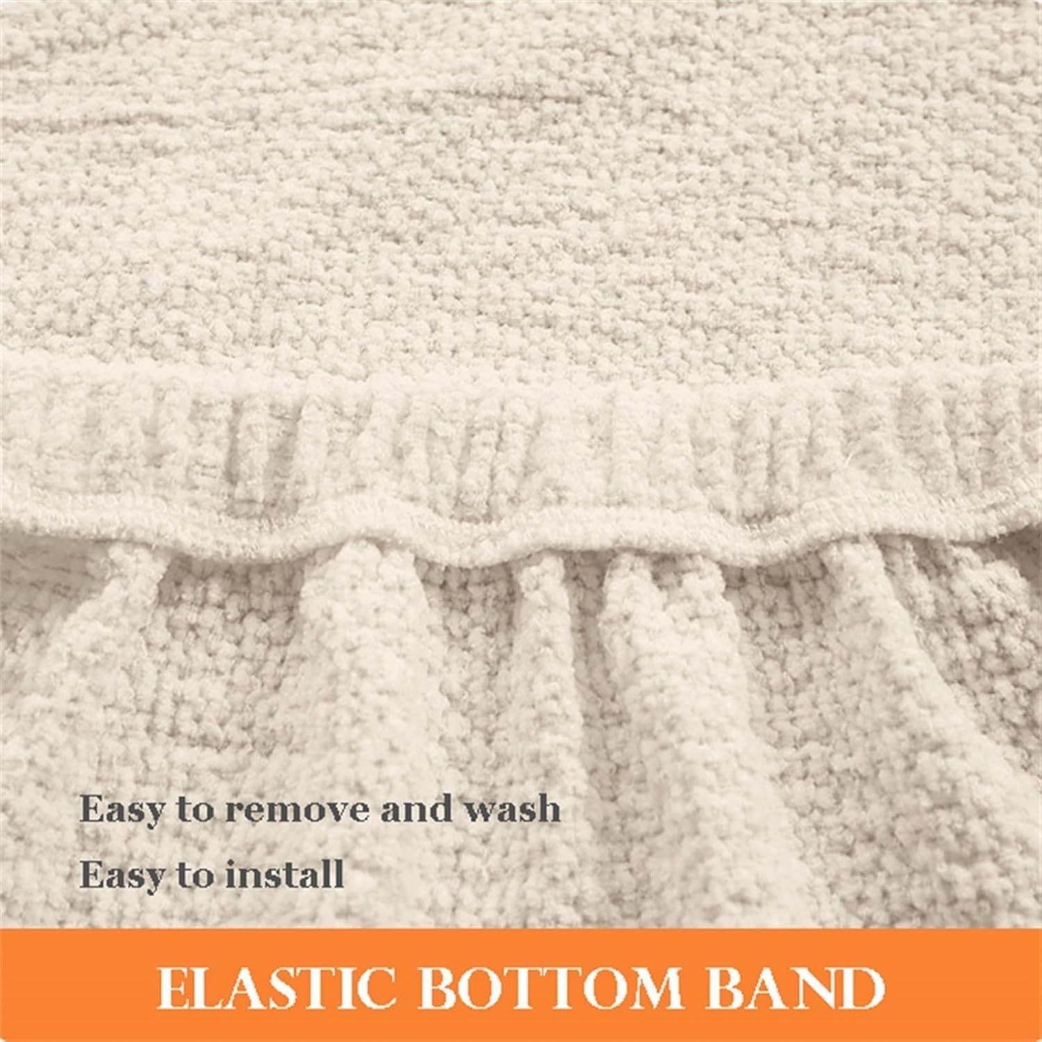 フルサイズ・クイーンサイズ・キングサイズ対応 伸縮式ヘッドボードカバー | 厚手シェニール織り 滑り止め・防塵プロテクターカバー |