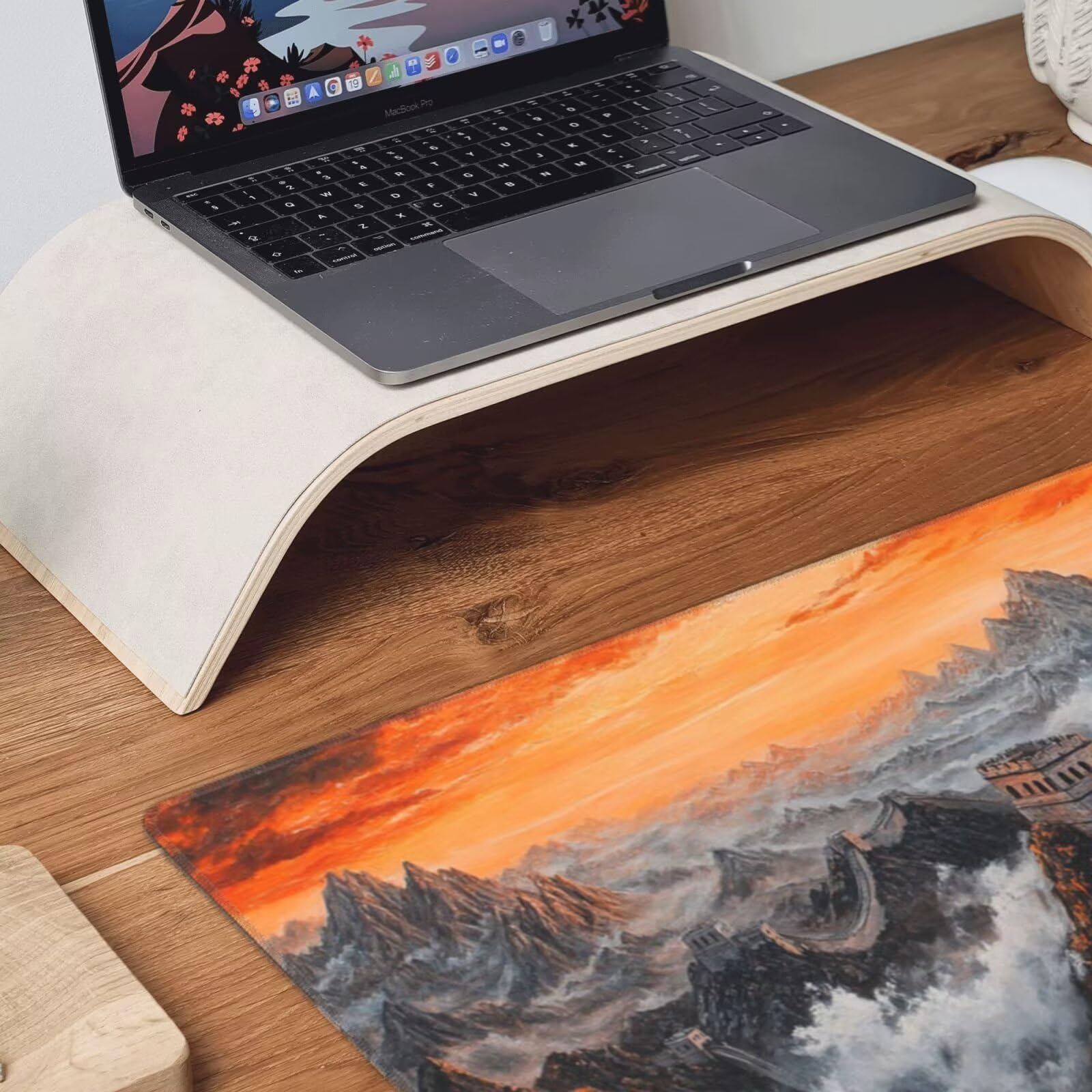 XXL podkładka pod mysz z zachodem słońca duża mata na biurko 1600 x 800 x 3 mm mata biurkowa do gier zmywalna podkładka do laptopa, z antypoślizgową gumową podstawą dla gracza Y381