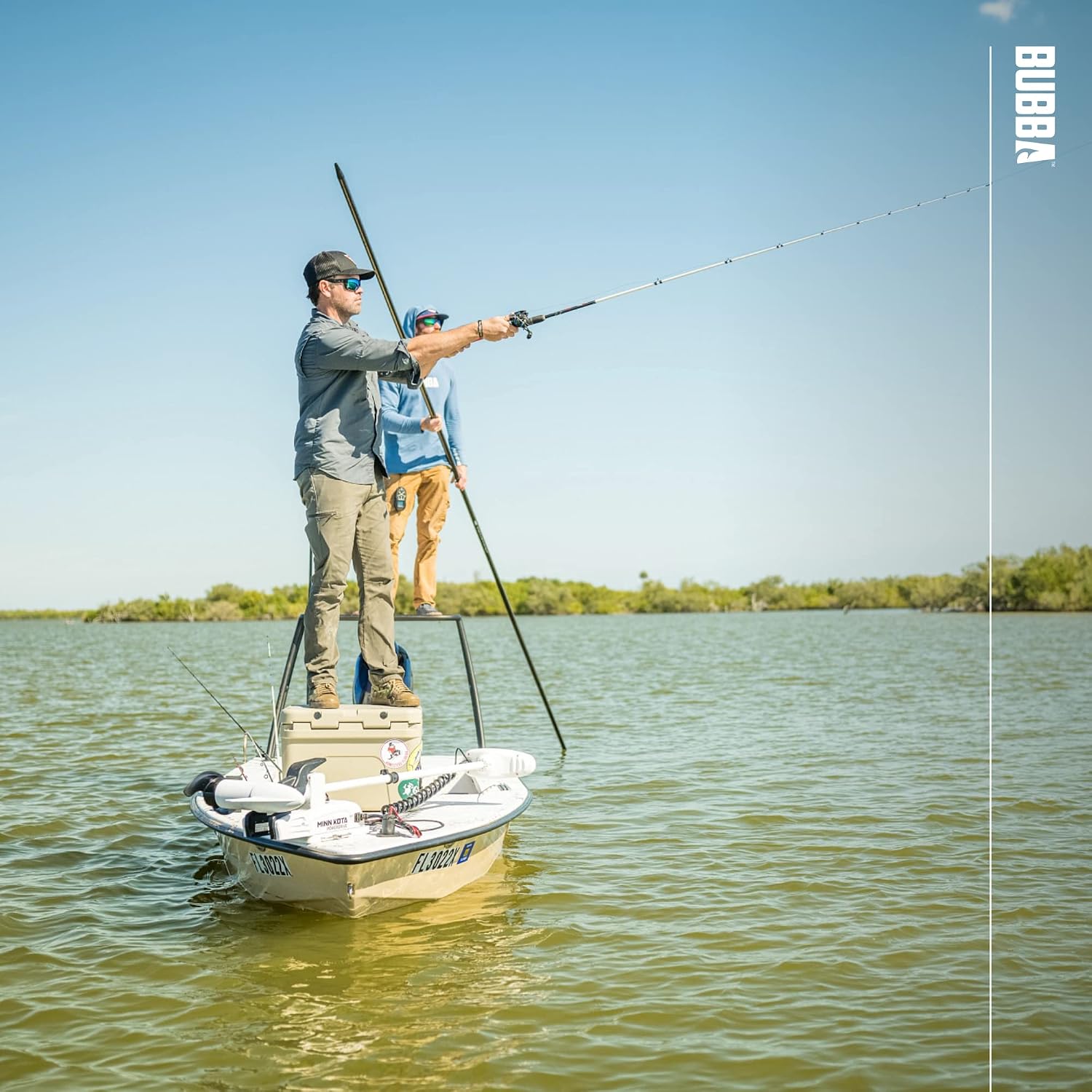 BUBBA Tidal Select 7'6" Medium Fast Inshore Casting Rod with Non-Slip Grip, Fuji Reel'