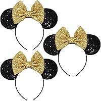 Vista 39 de Diadema con orejas de ratón de Minnie de leopardo, decoración de fiesta, diadema de orejas de ratón para disfraz de Halloween, accesorios para el 2