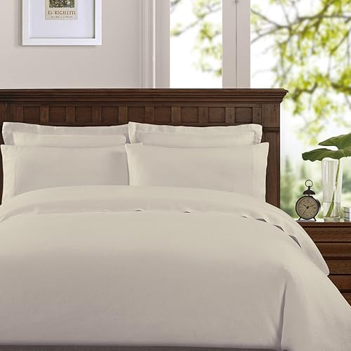 Echelon Home Juego de sábanas de lino belga lavado, tamaño California King, piedra