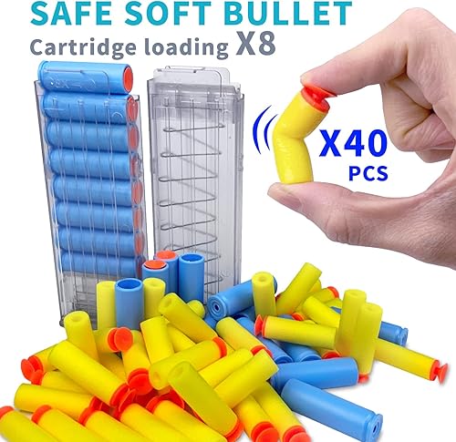 Miniatura 4 de AGM MASTECH Pistola de juguete 416 de bala suave, diseño de expulsión de carcasa vacía, 40 dardos de espuma suave, 20 carcasas, 2 revistas. Pistola