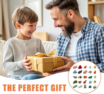 20Pcs 3D Printed Mini Animal Figures Cute Different Small Animals Flexible Movable Joint 3D Printed Articulated Fidget Toy Desk Decor for Adults Home Office Desk Party Gifts Photographic Prop