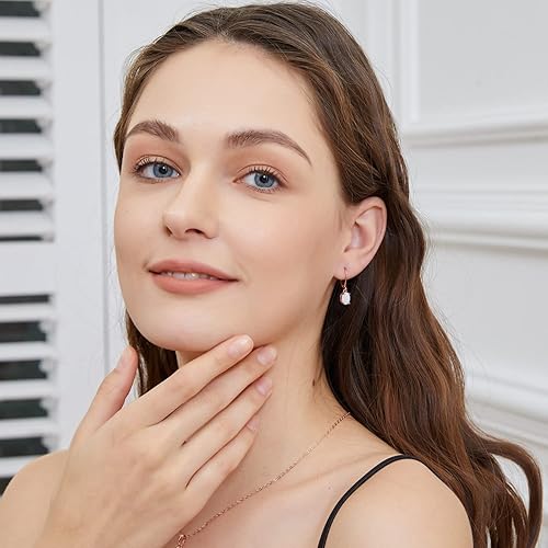 Miniatura 3 de Aretes de ópalo para mujer, chapados en oro blancoamarillorosa de 18 quilates, joyería hipoalergénica, regalos