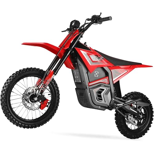 EM5 Electric Dirt Bike,3840W Geared Mid-Drive Motor, Max 40MPH Off-Road Motorcycle 48V 23.4Ah Removable Battery 53 Mile Range for Teens Adults