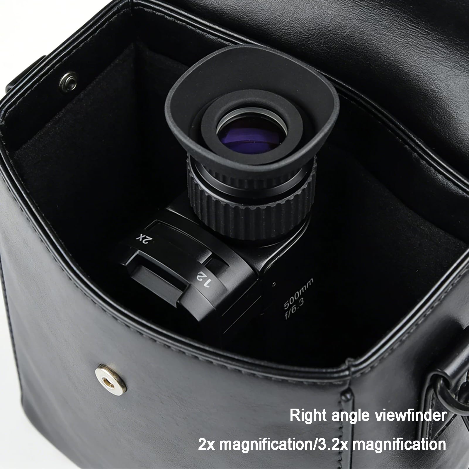 Rechtwinkliger Sucher für DSLR-Kamera, 2x/3,2-fach verstellbare Lupe mit 6 Montageadaptern, kompatibel mit digitalen Filmkameras