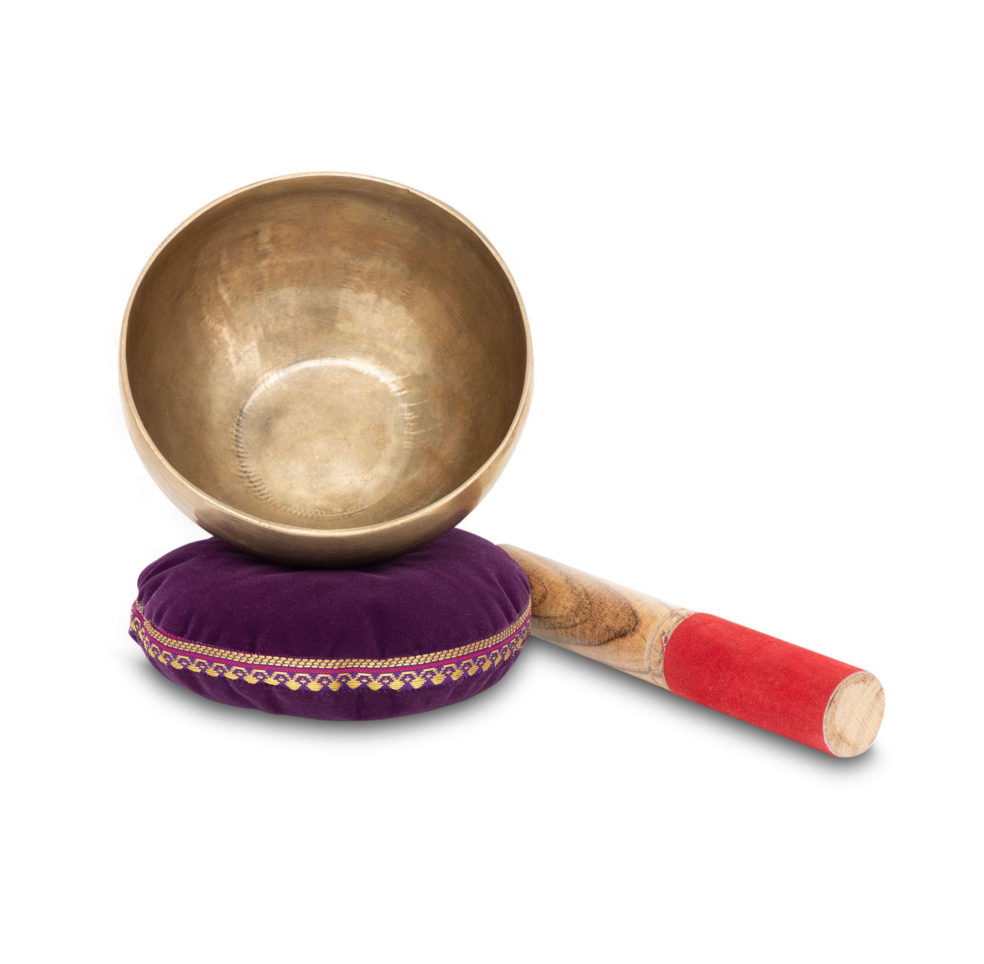 XDrum Omshanti Klangschale 13 cm Komplett Set - Gewicht: 500g - handgemacht in Indien - ideal für Meditations- und Therapiezwecke - inklusive passendem Kissen und Schlägel