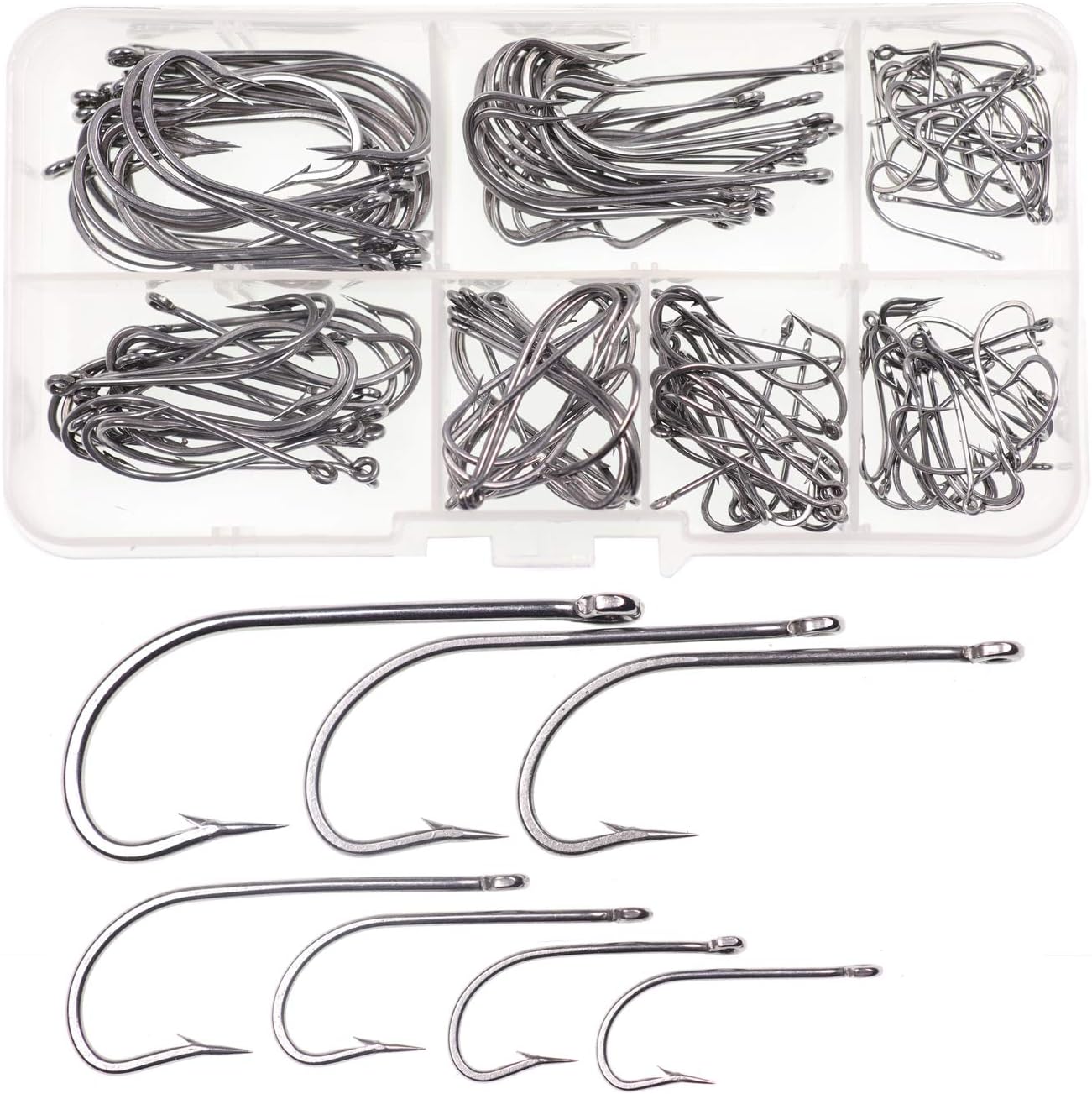 Wifreo 140pcs Set Stainless Steel Fishing Hook O'SHAUGHNESSY Long Shank Saltwater Fish Hook Small Clouser Minnow Sculpin Fly Tying Hooks