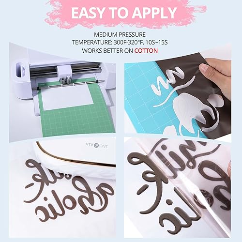 Miniatura 286 de HTVRONT - Rollo de vinilo termotransferible, 12 in x 8 ft, para diseños en camisetas, fácil de cortar y despegar, para planchar y máquinas Cricut