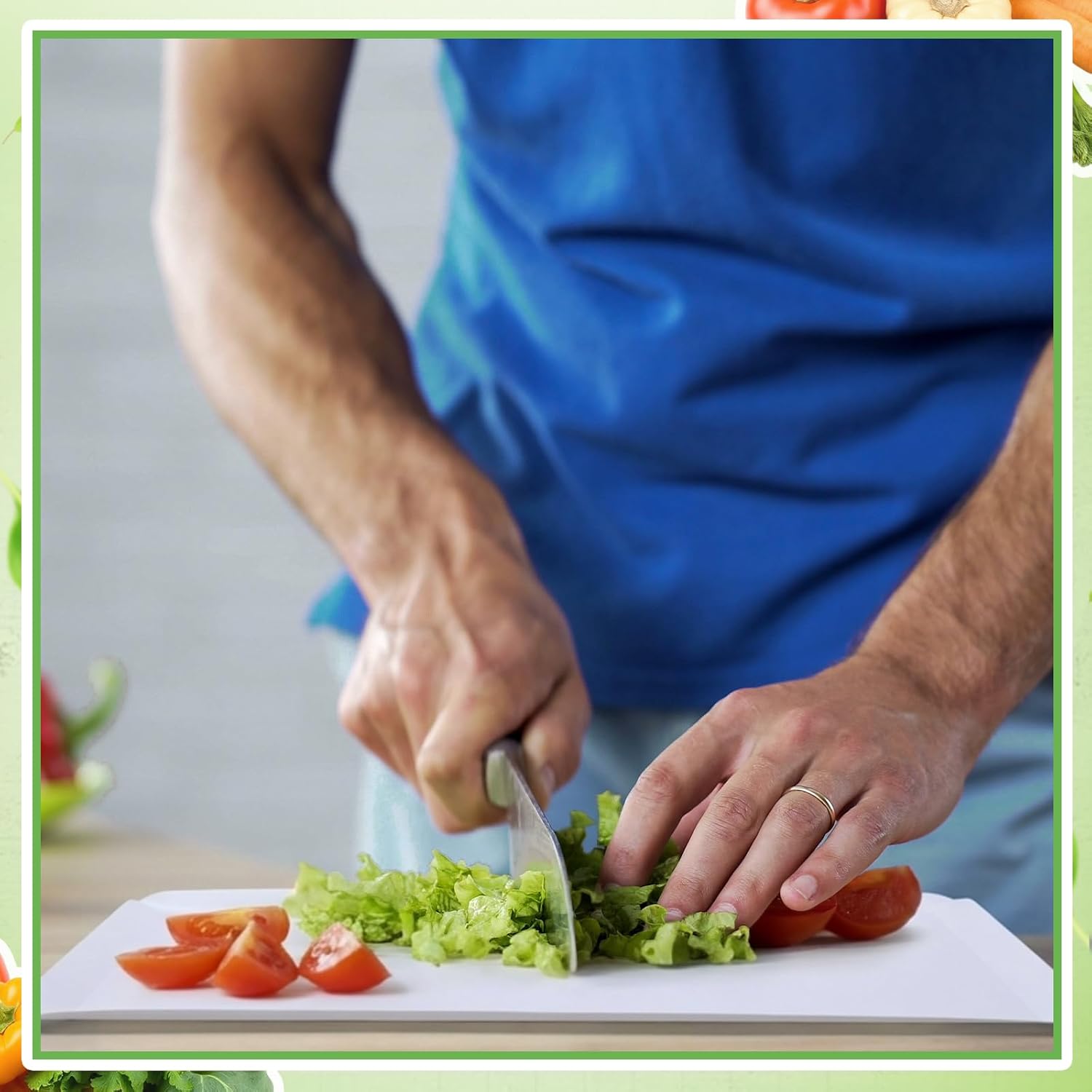 Hushee 120 Count 3 Size Disposable Cutting Board Sheets Bulk Flexible Plastic Cutting Mat 15" x 11", 13" x 10" and 11" x 9" Assorted Sizes Chopping Boards for Kitchen and Commercial Use