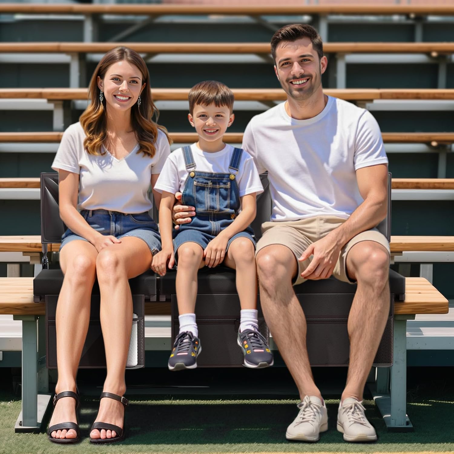 Jocoevol Stadium Seats with Back Support and Cushion, Portable Bleacher Seats, Folding Bleacher Chair w/Shoulder Strap, Stadium Chair Carry Handle for Sports Events Concerts Outdoor